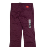 DICKIES Girls Trousers Maroon Regular Bootcut W30 L32