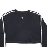 ADIDAS Cropped Womens Sweatshirt Black UK 6