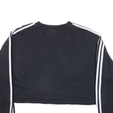 ADIDAS Cropped Womens Sweatshirt Black UK 6