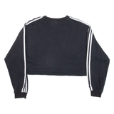ADIDAS Cropped Womens Sweatshirt Black UK 6