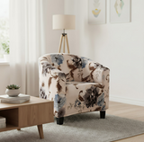 Anyseat Light Beige Floral Chair Cover – Plain Dustproof Tub Slipcover for Home Décor