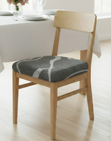 Anyseat Grey and Light Grey Wave Print Chair Cover – Stretch Washable Removable Seat Cover for Dining & Kitchen