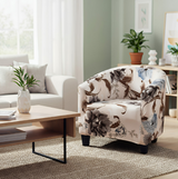 Anyseat Light Beige Floral Chair Cover – Plain Dustproof Tub Slipcover for Home Décor