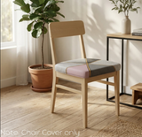 Anyseat Grey and Pink with Gold Linear Print Chair Cover – Stretch Washable Removable Seat Cover for Dining & Kitchen