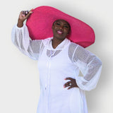 Aphrodite White Holiday Resort Midi Dress With Hoodie -Inclusive Plus Size up to UK 18 / US 14