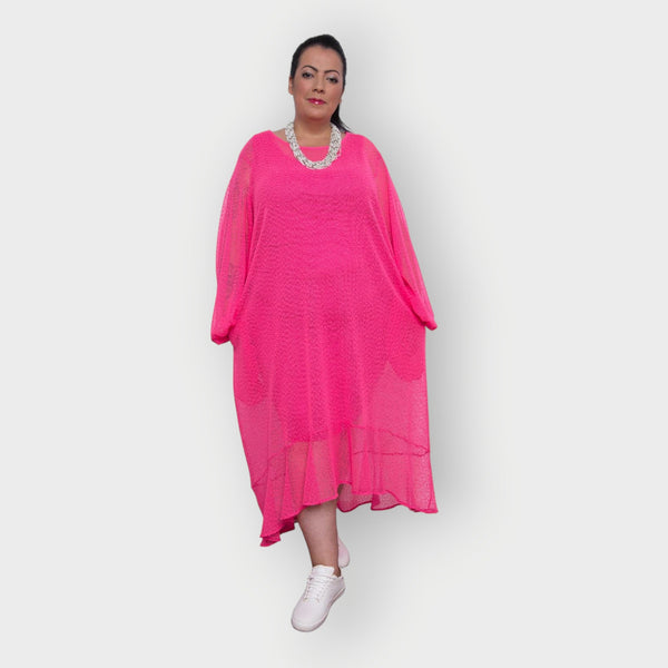 Aphrodite Hot Pink Holiday Resort Midi Dress
