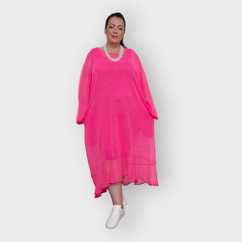 Aphrodite Hot Pink Holiday Resort Midi Dress