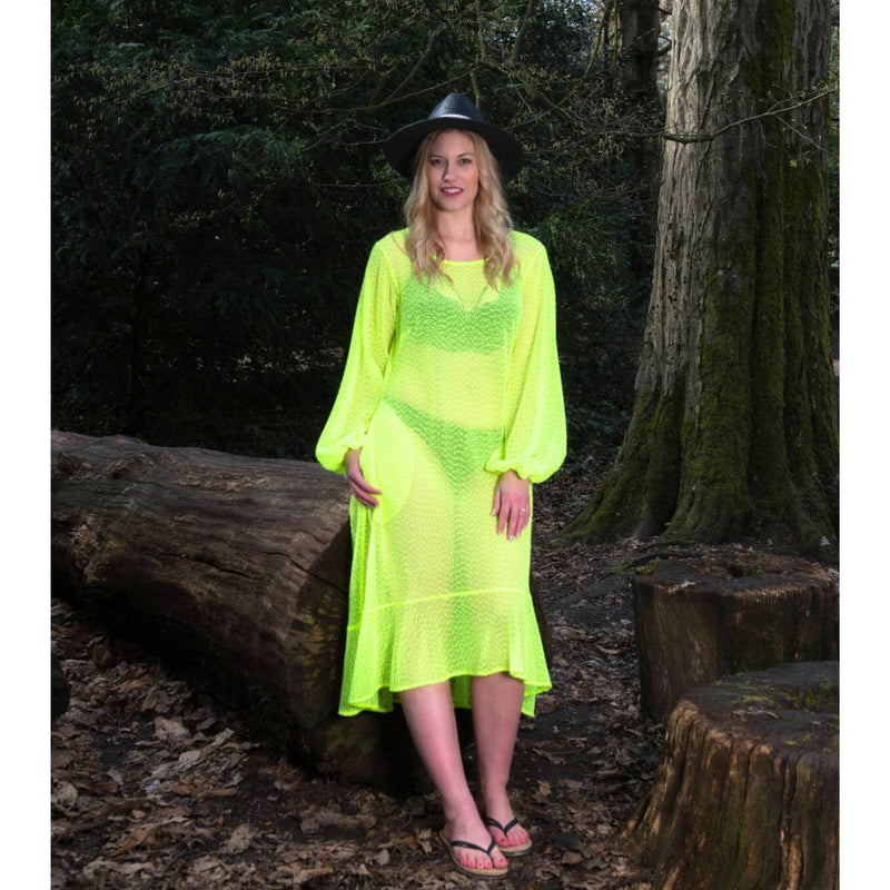 Aphrodite Neon Lime Holiday Resort Midi Dress