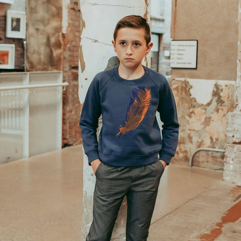 Feather Graphic Fleece Sweatshirt