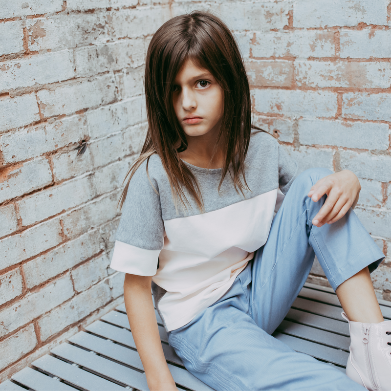 Drop Shoulder Colorblock Tee