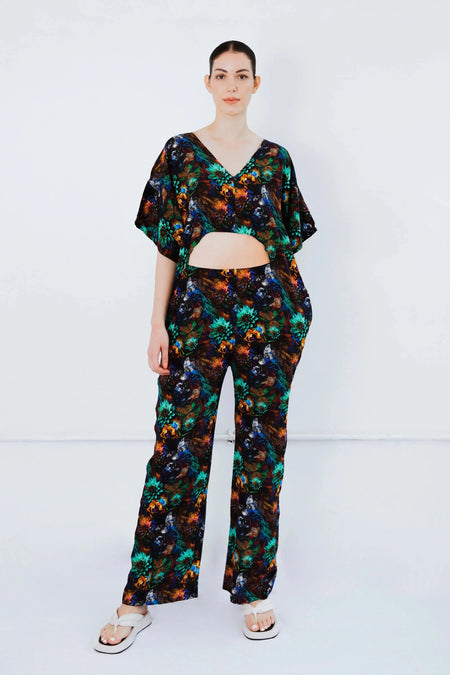 Upcycled - The Winnie - Crop Top  in Dark Nature