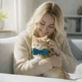 Anypet Small Navy Blue Bow Cat Collar with Safety Buckle, Bell & Durable Adjustable Strap – Stylish Comfortable Pet Accessory for Cats