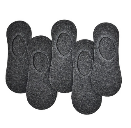 Anyfootwear 5 Pairs Size 10-14 Dark Grey Men Women Fashion Socks Cotton Long Crew Socks High Quality Office Business Sports Skateboard Knitted Casual