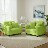 Anyhouz 1 Seater Sofa Cover Plain Apple Green Style and Protection For Living Room Sofa Chair Elastic Stretchable Slipcover