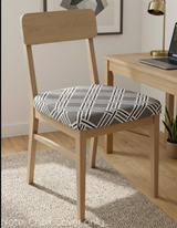 Anyseat Grey White Macro Knitted Design Print Chair Cover – Stretch Washable Removable Seat Cover for Dining & Kitchen