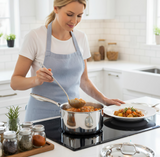 Anygleam Silver 304 Stainless Steel Saucepan – Small Milk & Soup Pot with Lid, Long Handle, Thickened Base, Induction Compatible Dormitory Cookware