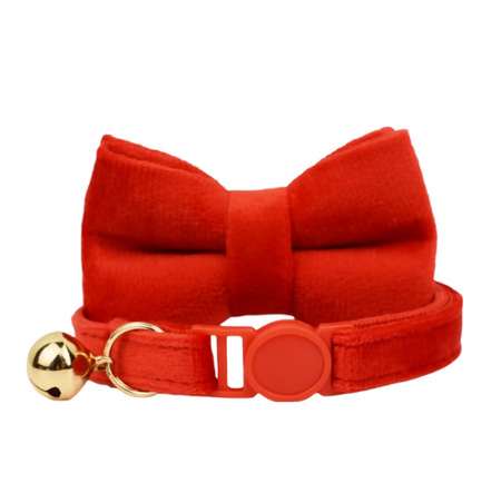 Anypet Stylish Red Bow Cat Collar Large Size with Safety Buckle Bell Durable Adjustable Strap Cute Fashion Pet Accessory for Cats & Kittens