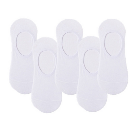 Anyfootwear 5 Pairs Size 4-9 White Men Women Fashion Socks Cotton Long Crew Socks High Quality Office Business Sports Skateboard Knitted Casual