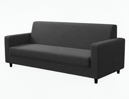 Anyseat 4-Seater Sofa Cover – Plain Dark Grey Style Slipcover for Living Room Chair Protection