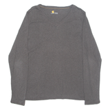 CARHARTT Womens T-Shirt Brown Long Sleeve V-Neck XL