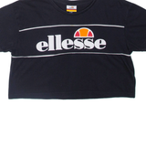 ELLESSE Cropped Womens T-Shirt Black UK 10