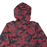 GUESS Womens Anorak Jacket Red Hooded Camouflage S