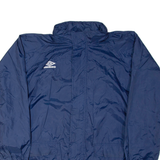 UMBRO Mens Rain Jacket Blue Nylon Hooded L