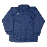UMBRO Mens Rain Jacket Blue Nylon Hooded L