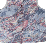 Womens Waistcoat Blue Viscose Crazy Pattern XL
