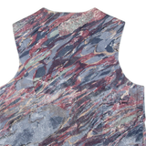 Womens Waistcoat Blue Viscose Crazy Pattern XL