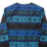 DOUCEL Womens Blazer Jacket Blue Floral S