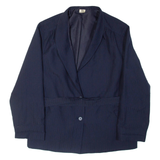 TREVIRA Belted Mens Blazer Jacket Blue Pinstripe XL