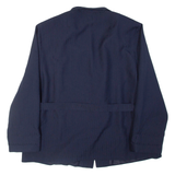 TREVIRA Belted Mens Blazer Jacket Blue Pinstripe XL