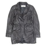 CLOTHES Womens Overcoat Coat Black Leather S