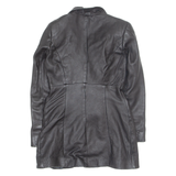 CLOTHES Womens Overcoat Coat Black Leather S