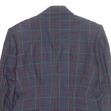 JEAN CLAUDE Paris Womens Blazer Jacket Blue Wool Plaid M
