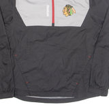 REEBOK Chicago Blackhawks NHL Ice Hockey Pullover Mens Windbreaker Jacket Black USA S