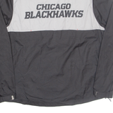 REEBOK Chicago Blackhawks NHL Ice Hockey Pullover Mens Windbreaker Jacket Black USA S