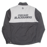 REEBOK Chicago Blackhawks NHL Ice Hockey Pullover Mens Windbreaker Jacket Black USA S