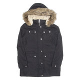 NAUTICA Womens Parka Coat Black Hooded S