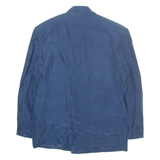 WHITBY Mens Blazer Jacket Blue Silk L