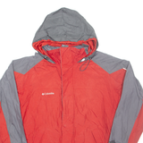 COLUMBIA Mens Jacket Red Nylon Hooded L