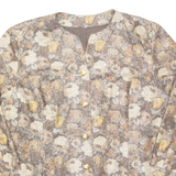 Glitter Womens Jacket Beige Floral L