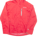 COLUMBIA Lightweight Womens Rain Jacket Pink Hooded S