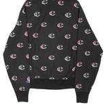 CHAMPION REVERSE WEAVE Logo Print Mens Grey Hoodie M