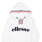 ELLESSE 1/4 Zip Womens White Hoodie UK 10