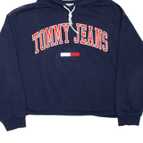 TOMMY JEANS Cropped Womens Blue Hoodie L