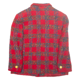 ELEGANCE PARIS Womens Chore Jacket Red Wool Check L