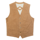 EAGLE FORCE Mens Waistcoat Brown Leather Faux Leather XL