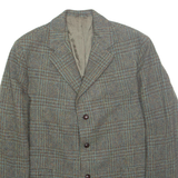 Mens Blazer Jacket Grey Wool Gingham M